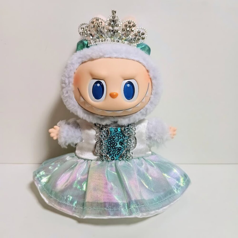 Disney Princess Frozen Elsa Dress with Crown Labubu Outfit